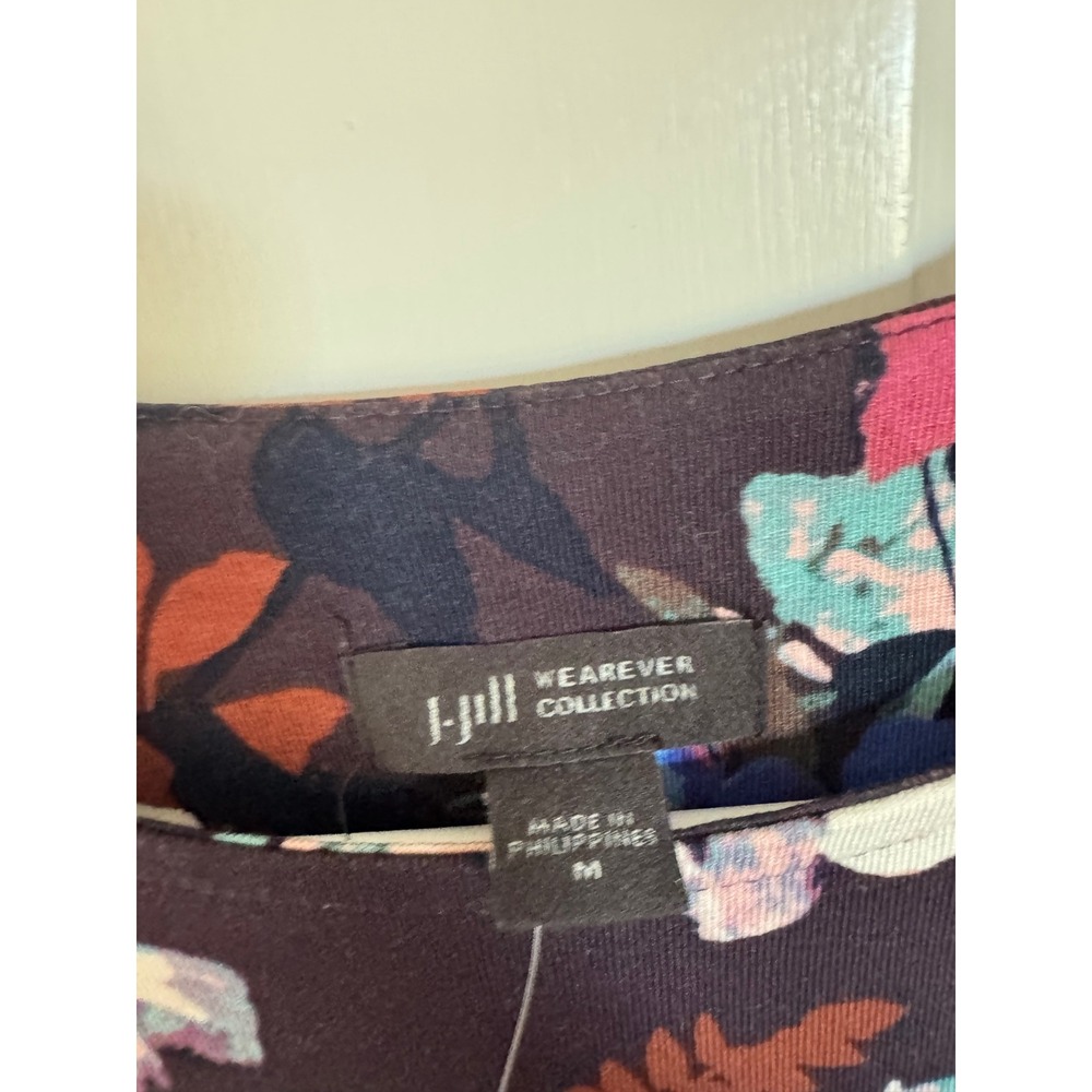 NWT J.Jill maroon floral top size medium - Picture 5 of 8